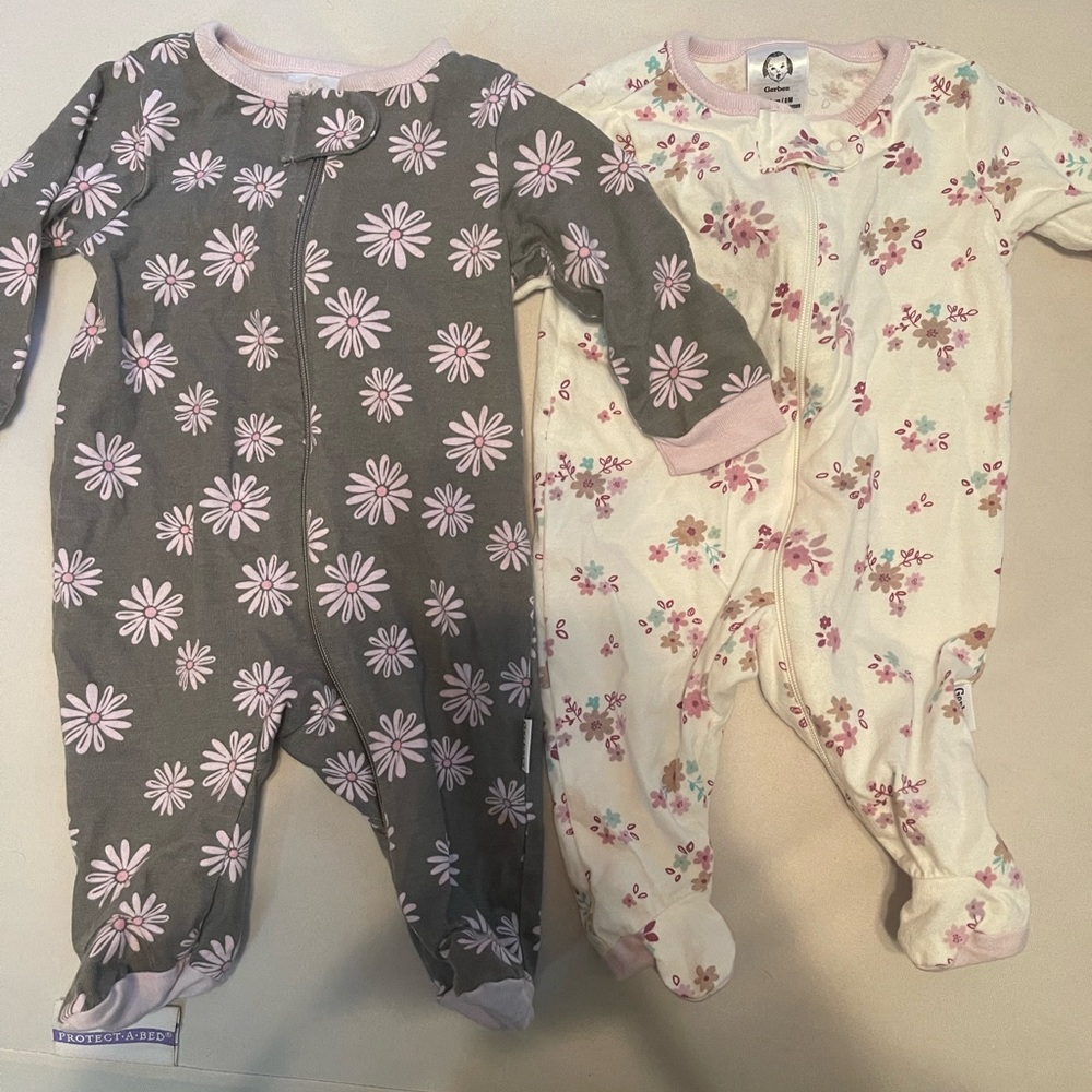 Floral and Daisy Print newborn sleepers